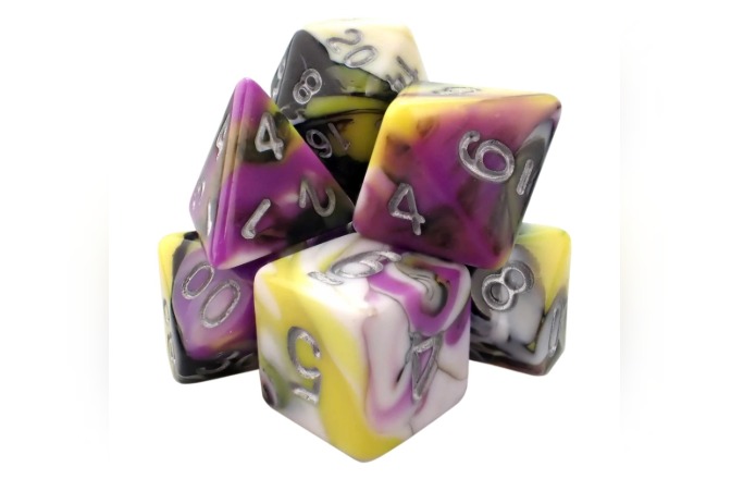 Non-Binary Swirl Dice Set